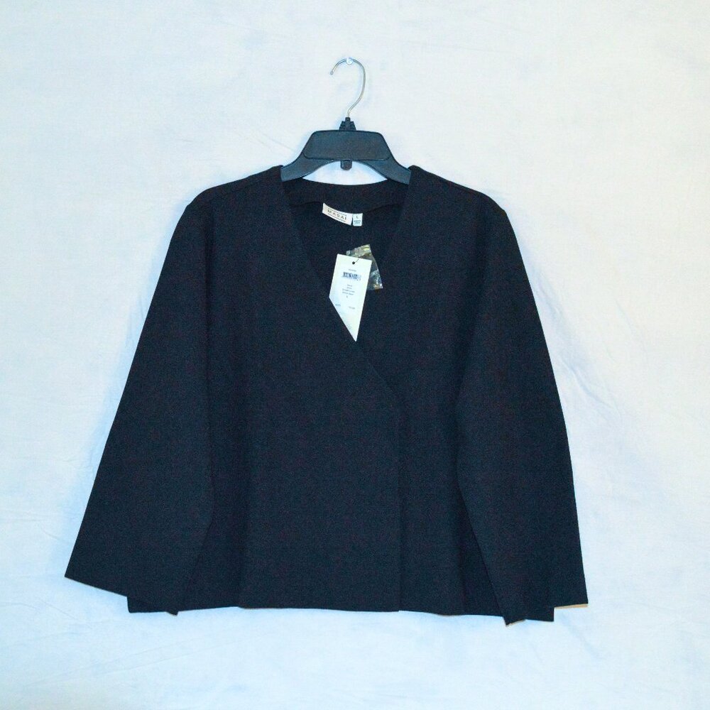 Masai Women’s Large Black Open Front Jacket / Blazer – NWT